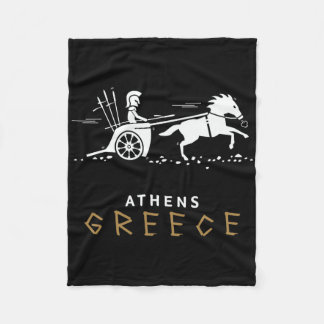 Athens Greece Chariot Travel Vacation Men And Boys Fleece Blanket