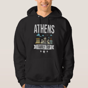 Athens Greece City Trip Skyline Map Travel Hoodie