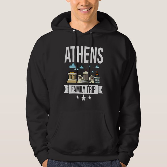 Athens Greece City Trip Skyline Map Travel Hoodie (Front)