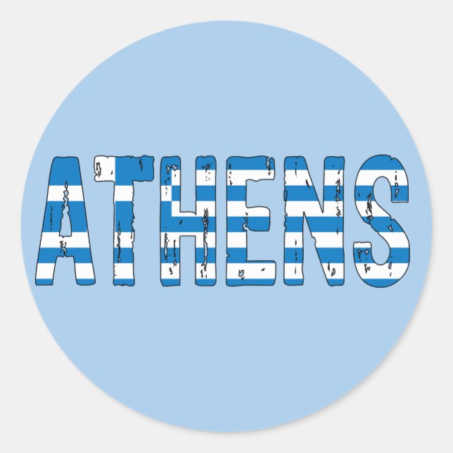 Athens Greece Classic Round Sticker (Front)