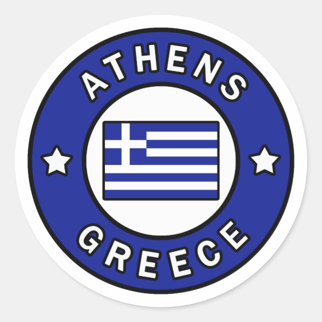 Athens Greece Classic Round Sticker (Front)