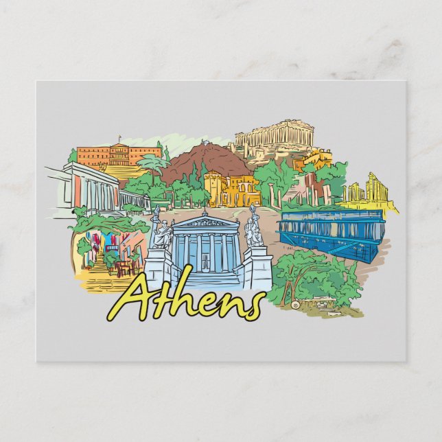 Athens, Greece Famous City Postcard (Front)