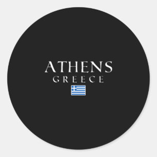 Athens Greece Flag Vacation Athens Souvenir Greek Classic Round Sticker