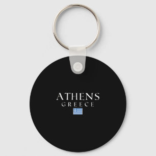 Athens Greece Flag Vacation Athens Souvenir Greek Key Ring