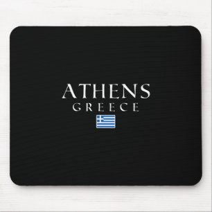 Athens Greece Flag Vacation Athens Souvenir Greek Mouse Pad