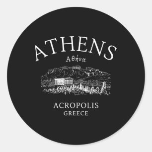 Athens Greece Greek Language Enthusiasts Vacation  Classic Round Sticker