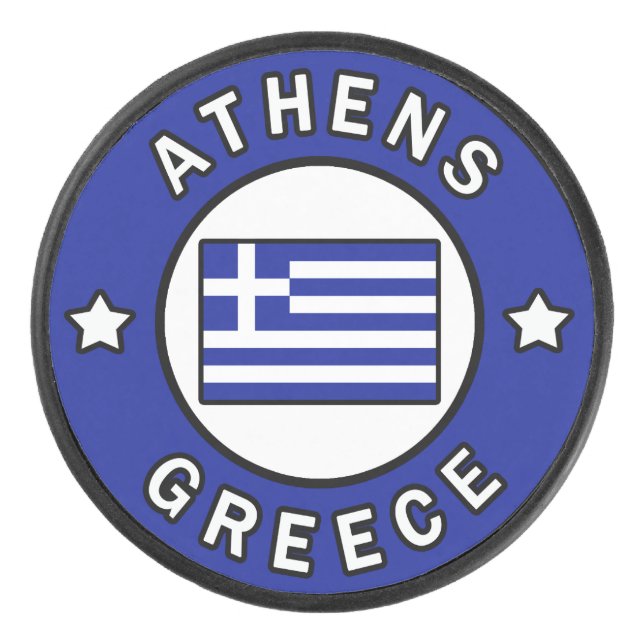 Athens Greece Hockey Puck (Front)