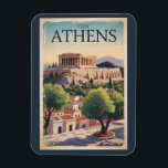 Athens Greece Illustration Travel Art Vintage Magnet<br><div class="desc">Athens retro vector travel design. The city is still dominated by 5th-century BC landmarks,  including the Acropolis,  a hilltop citadel topped with ancient buildings like the colonnaded Parthenon temple.</div>