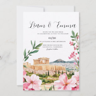 Athens Greece landscape Wedding Invitation