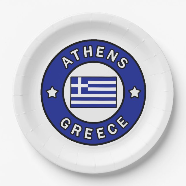 Athens Greece Paper Plate (Front)