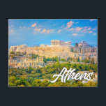 Athens, Greece Postcard<br><div class="desc">This vibrant travel postcard features a photograph of the beautiful and quite historic city of Athens,  Greece,  in the early evening. Please feel free to adjust all the available options as you wish.</div>