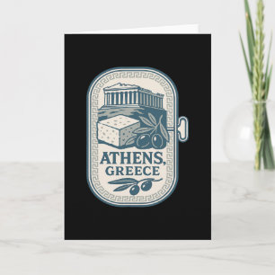 Athens Greece Souvenir Greek Cheese And Travel Des Card