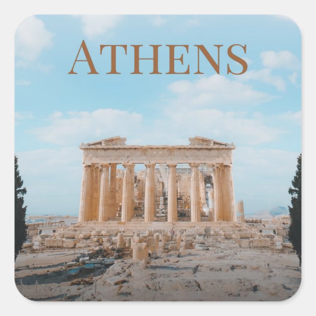 Athens Greece Square Sticker (Front)