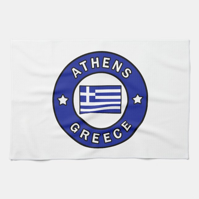 Athens Greece Tea Towel (Horizontal)