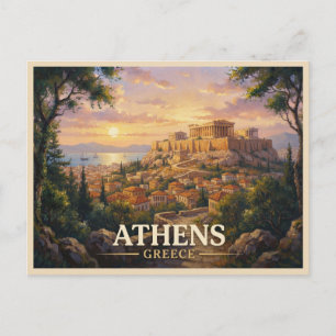 Athens Greece Travel Postcard