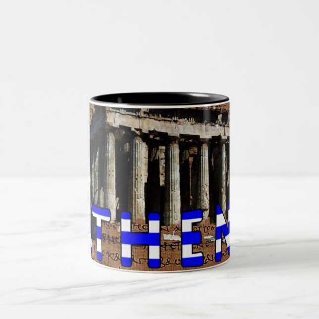 Athens Greece Two-Tone Coffee Mug (Center)