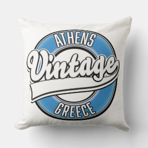 Athens Greece vintage logo Cushion