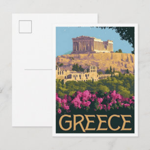 Athens Greece Vintage Travel Postcard
