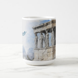 Athens Greece – Watercolor Ancient Ruins Travel  Coffee Mug