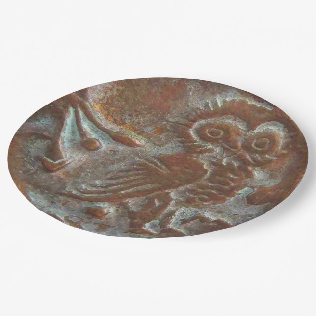 Athens Owl Paper Plate (Angled)