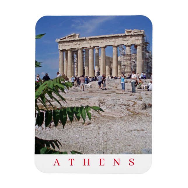 Athens Parthenon panoramic view fridge magnet (Vertical)