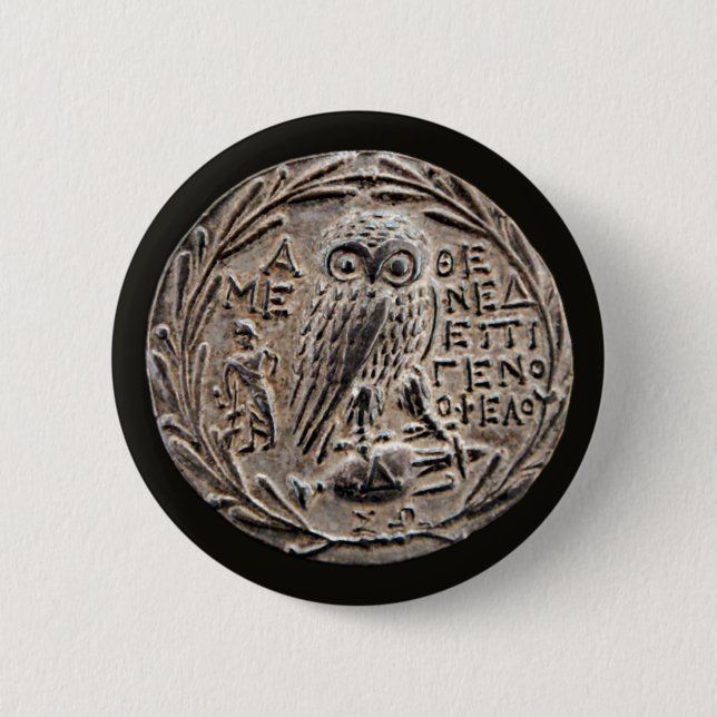 Athens Silver Tetradrachm 6 Cm Round Badge (Front)