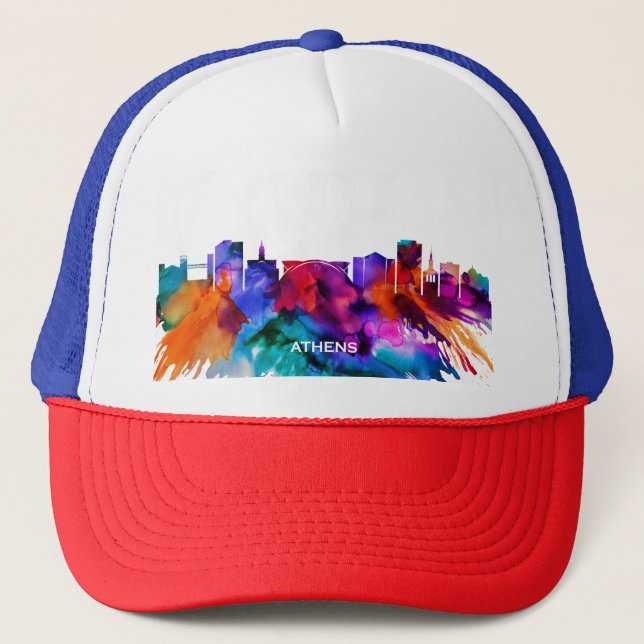 Athens Skyline Trucker Hat (Front)