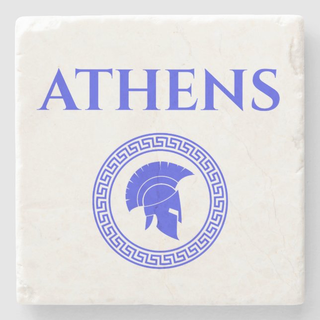 Athens Spartan Stone Coaster (Front)