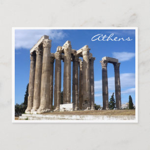athens temple zeus postcard