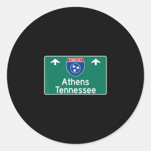 Athens Tennessee Interstate Highway Vacation Souve Classic Round Sticker