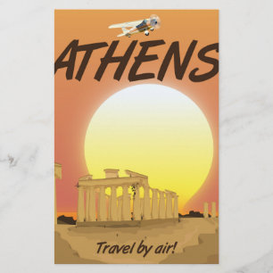 Athens "Travel by air" Golden Sunset Stationery
