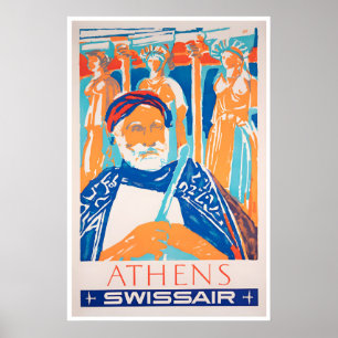 Athens Travel Poster Greece Art Greek Print