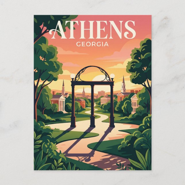 Athens USA Postcard (Front)