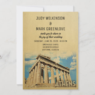 Athens Wedding Invitation Greece Greek