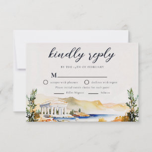Athens Wedding RSVP Greece Card