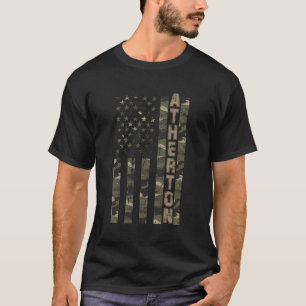 Atherton United States Distressed Camo W Us Flag T-Shirt