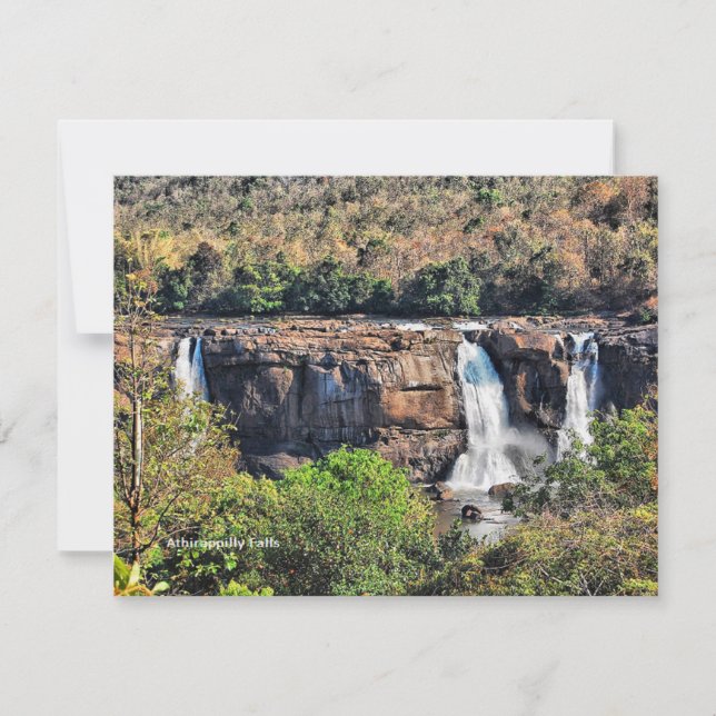 Athirappilly Falls, Panchayath, Kerala, India Card (Front)