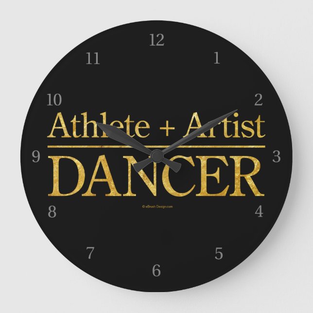 Athlete + Artist = Dancer Large Clock (Front)