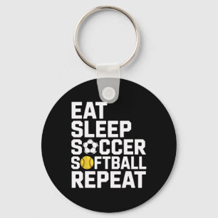 Athlete Eat Sleep Soccer Repeat Softll Enthusiast Key Ring
