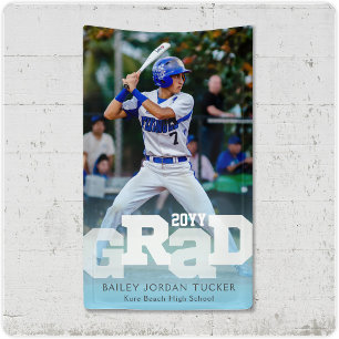 Athlete GRAD Sporty Photo Graduation Banner