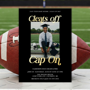 Athlete Graduation Cleats off Cap On