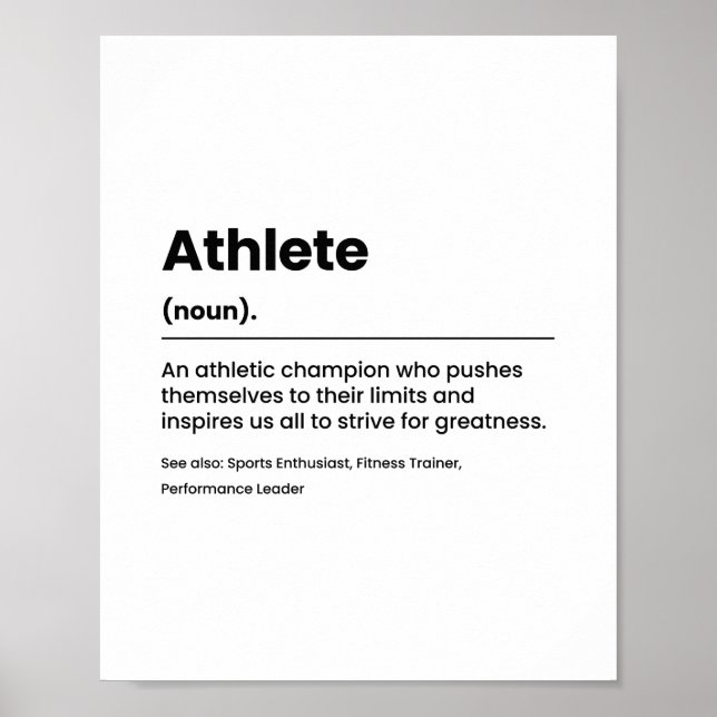 Athlete job Definition Poster (Front)