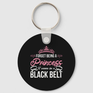 Athlete Karate Girl Sparring Black Belt Women Gift Key Ring