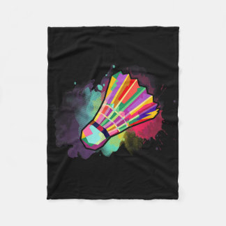 Athlete Men Women Kids Shuttle Badminton Colourful Fleece Blanket