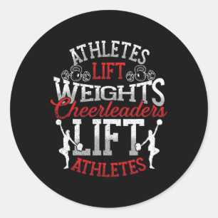 Athletes Lifting Weights Cheerleader Lifting Athle Classic Round Sticker