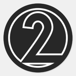 Athletes Number 2 circle shape Classic Round Sticker