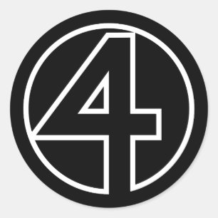 Athletes Number 4 circle shape Classic Round Sticker