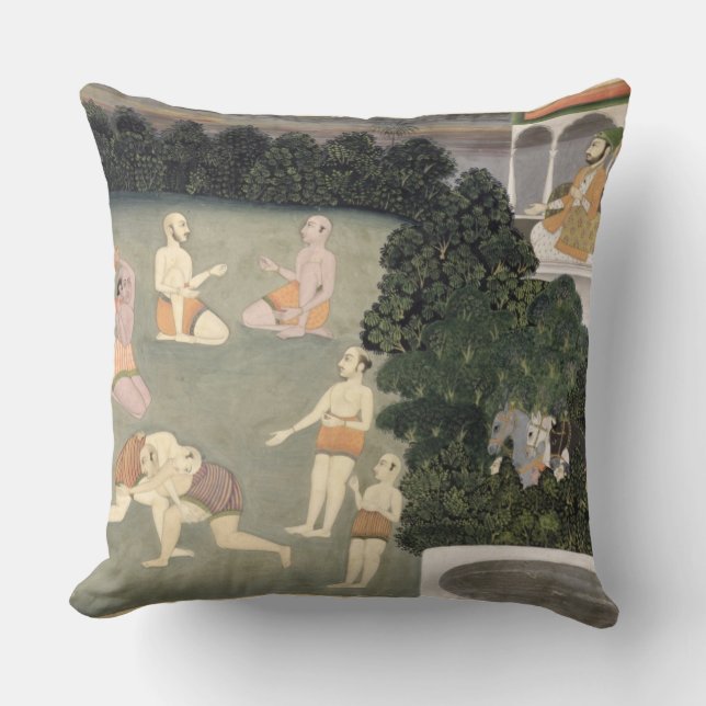 Athletes perform before a seated noble, c.1760 (op cushion (Front)