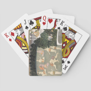 Athletes perform before a seated noble, c.1760 (op playing cards