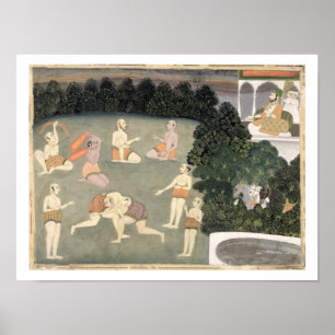 Athletes perform before a seated noble, c.1760 (op poster